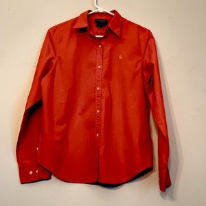 M Lauren-Ralph Lauren LS Orange Button Down Shirt